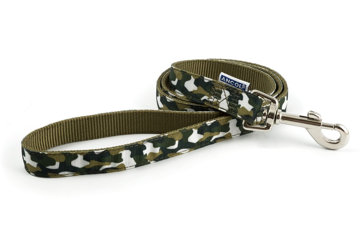 Ancol Fashion Nylon Lead Green Combat 19mm X1m