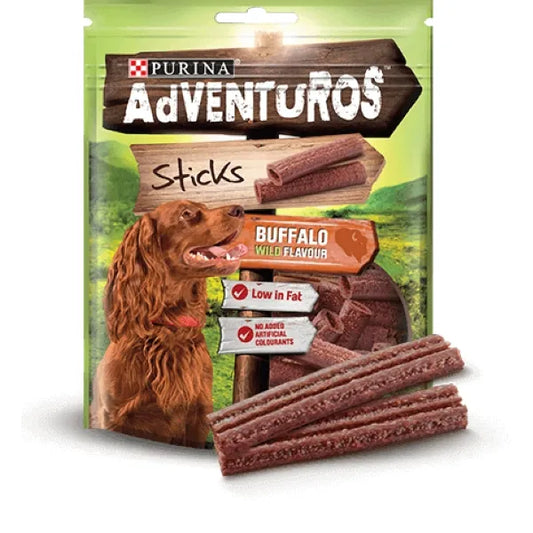 Adventuros Sticks Dog Treats Buffalo Flavour 120g