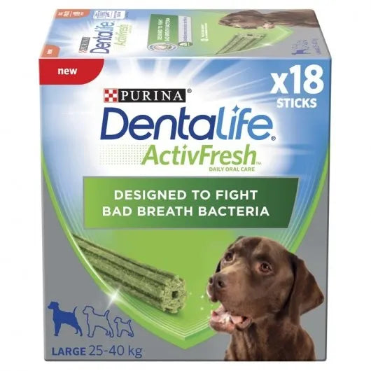 Dentalife Activfresh Large Dog Treat Dental Stick 18 Stick