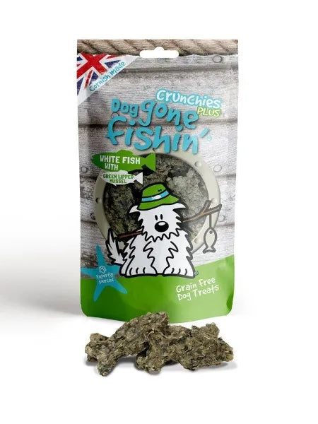 Dog Gone Fishin' White Fish With GL Mussel Crunchies+ 75g