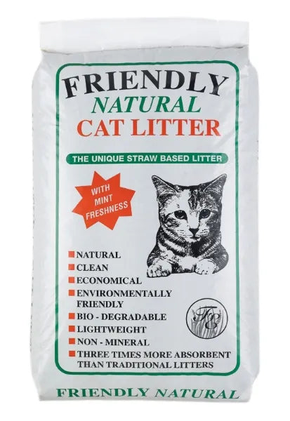 Friendly Natural Straw Based Cat Litter 20kg