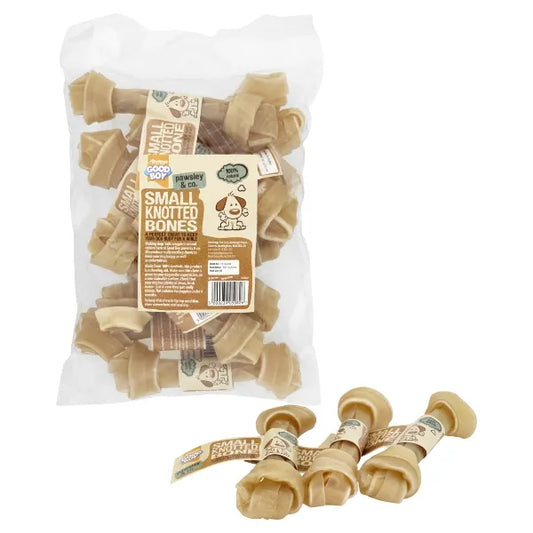 Good Boy Pawsley Rawhide Chew Knotted Sml 15cm 10pack