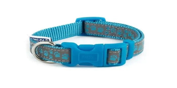 Fashion Nylon Adjustable Collar Blue Paw