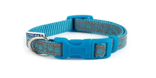 Fashion Nylon Adjustable Collar Blue Paw