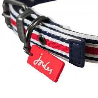 Joules Dapper Dogs Striped Nylon & Leather Collar