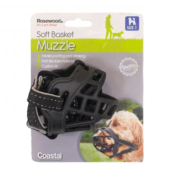 Rosewood Training Softbasket Muzzle Black