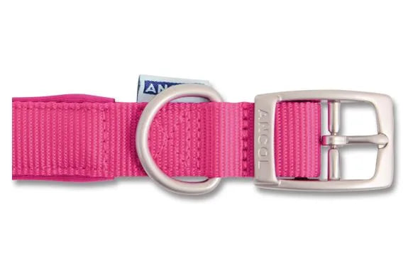 Viva Nylon Padded Buckle Collar Pink