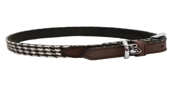 Wag N Walk Designer Collar Houndstooth Brown